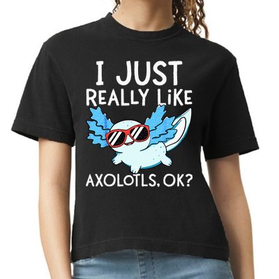 I Just Really Like Axolotls Ok Kawaii Axolotl Comfort Colors Boxy T-Shirt