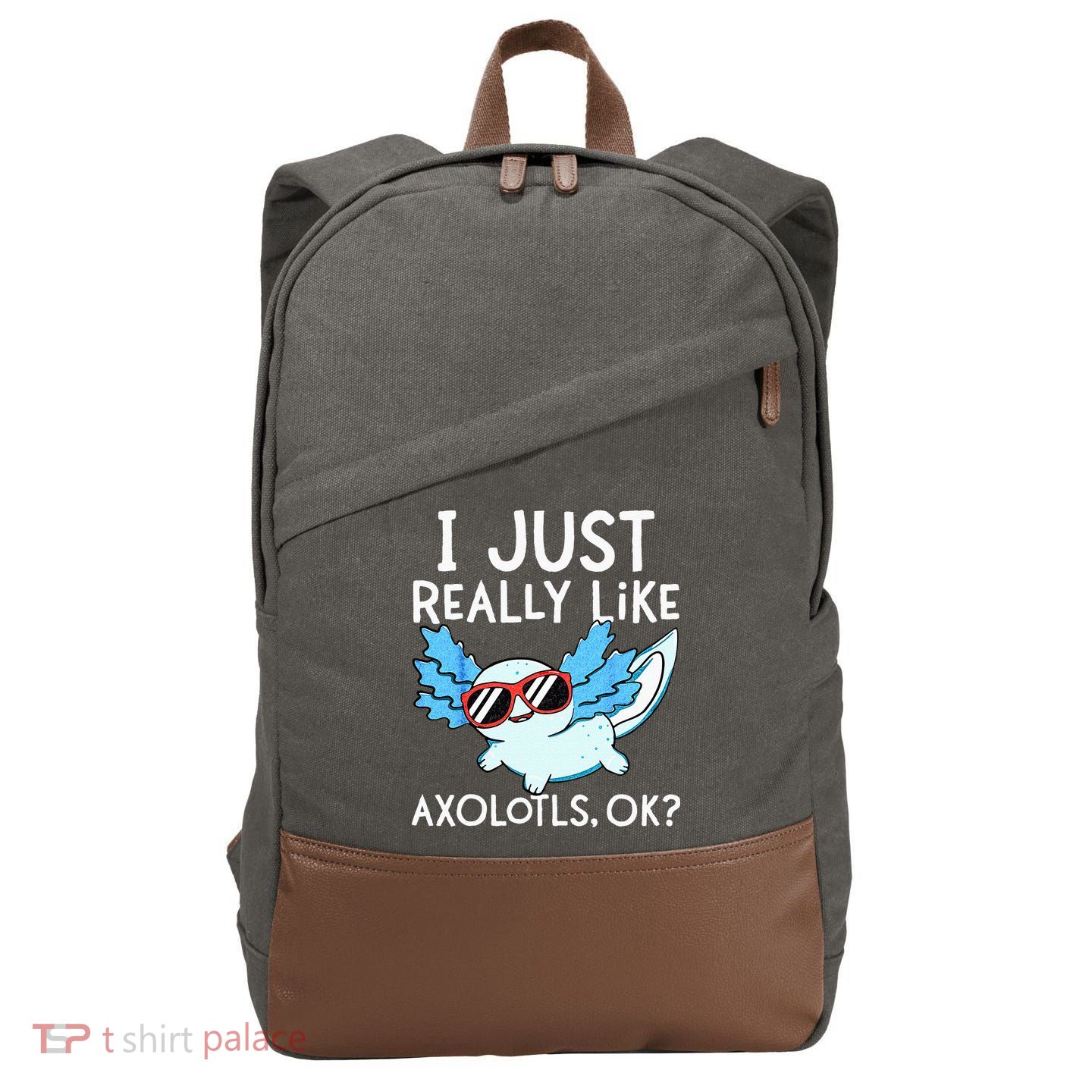 I Just Really Like Axolotls Ok Kawaii Axolotl Cotton Canvas Backpack