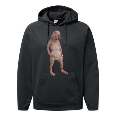 I Just Really Like Naked Moles Ok Funny Naked Mole Rat Performance Fleece Hoodie