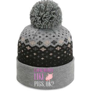 I Just Really Like Pigs Ok? Cute Pink Pigs The Baniff Cuffed Pom Beanie