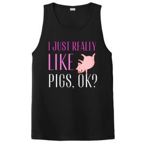 I Just Really Like Pigs Ok? Cute Pink Pigs PosiCharge Competitor Tank