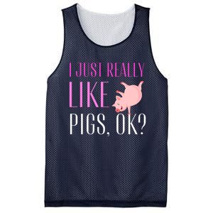 I Just Really Like Pigs Ok? Cute Pink Pigs Mesh Reversible Basketball Jersey Tank