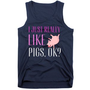 I Just Really Like Pigs Ok? Cute Pink Pigs Tank Top