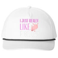 I Just Really Like Pigs Ok? Cute Pink Pigs Snapback Five-Panel Rope Hat