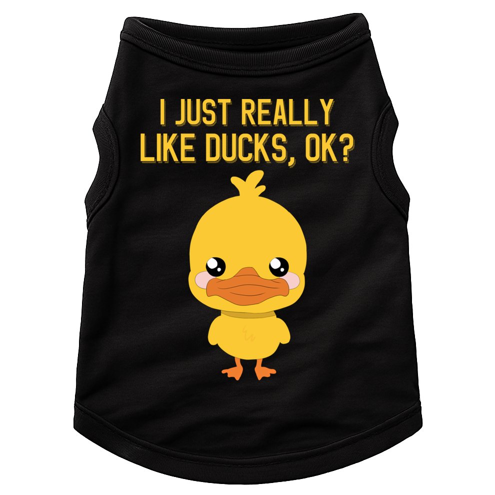 I Just Really Like Ducks Ok? Funny Cute Little Yellow Duck Gift Doggie Tank