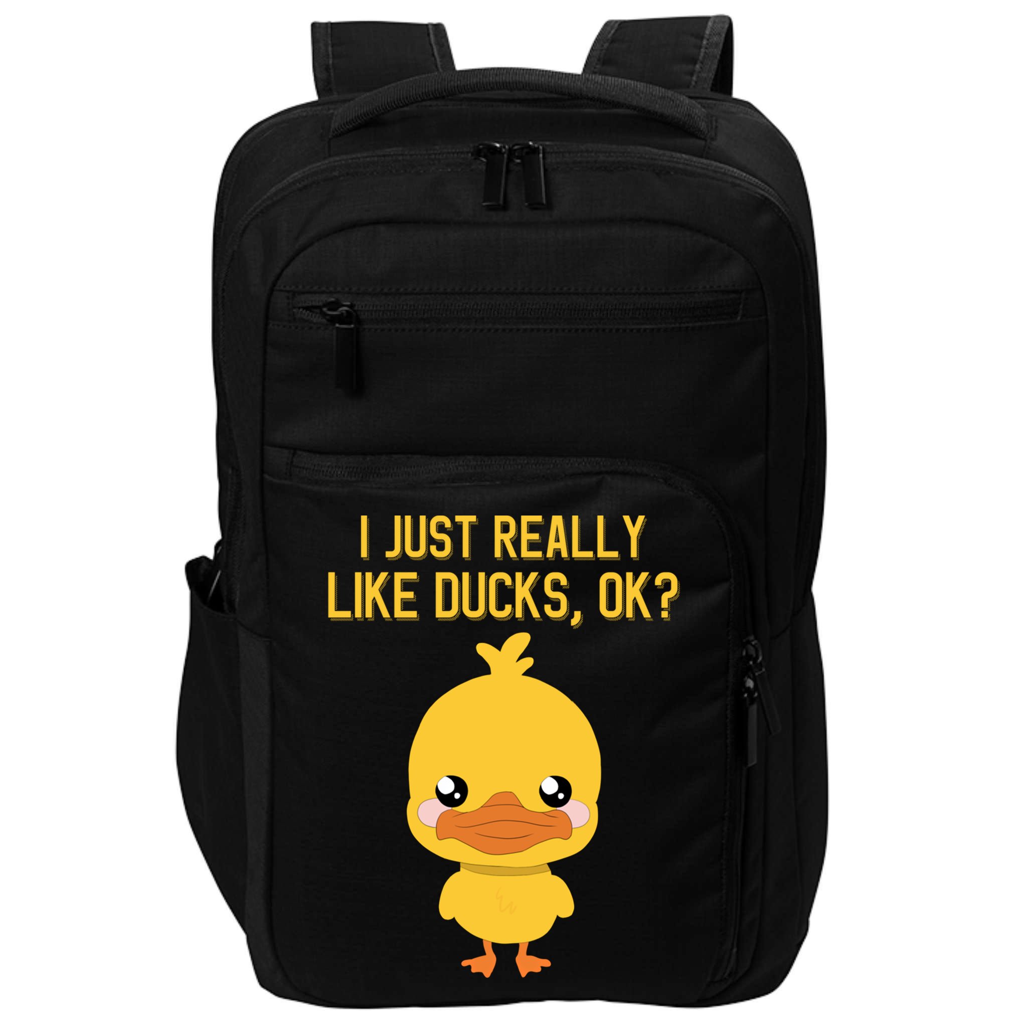 I Just Really Like Ducks Ok? Funny Cute Little Yellow Duck Gift Impact Tech Backpack