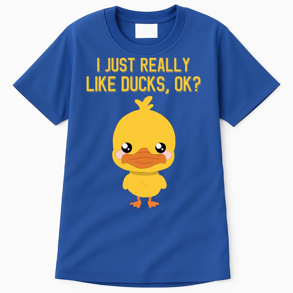 I Just Really Like Ducks Ok? Funny Cute Little Yellow Duck Gift Tall T-Shirt