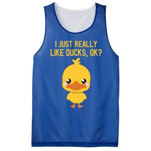 I Just Really Like Ducks Ok? Funny Cute Little Yellow Duck Gift Mesh Reversible Basketball Jersey Tank