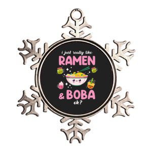 I Just Really Like Ramen And Boba Ok Bubble Tea Metallic Star Ornament