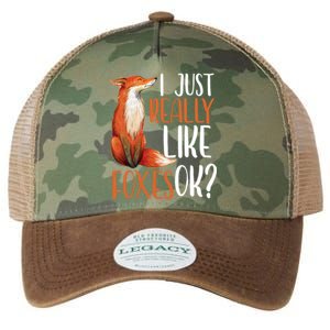 I Just Really Like Foxes Ok? Cute Fox Gift Legacy Tie Dye Trucker Hat