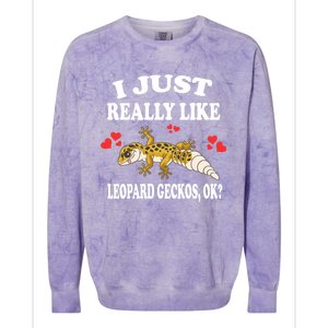 I Just Really Like Leopard Geckos Lizard Lover Gift Colorblast Crewneck Sweatshirt