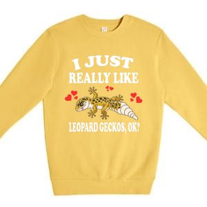 I Just Really Like Leopard Geckos Lizard Lover Gift Premium Crewneck Sweatshirt