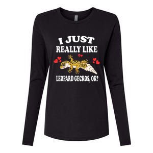 I Just Really Like Leopard Geckos Lizard Lover Gift Womens Cotton Relaxed Long Sleeve T-Shirt