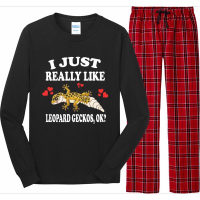 I Just Really Like Leopard Geckos Lizard Lover Gift Long Sleeve Pajama Set