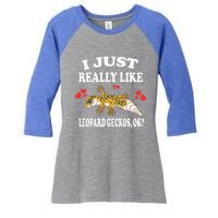 I Just Really Like Leopard Geckos Lizard Lover Gift Women's Tri-Blend 3/4-Sleeve Raglan Shirt