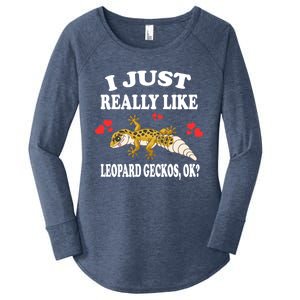 I Just Really Like Leopard Geckos Lizard Lover Gift Women's Perfect Tri Tunic Long Sleeve Shirt