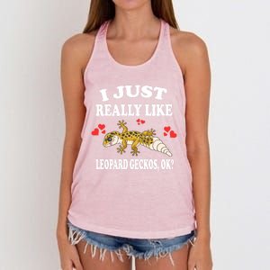 I Just Really Like Leopard Geckos Lizard Lover Gift Women's Knotted Racerback Tank