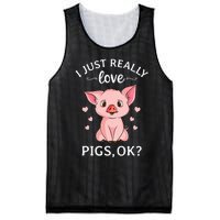 I Just Really Love Pigs Ok Hog Lover Cute Farmer Mesh Reversible Basketball Jersey Tank