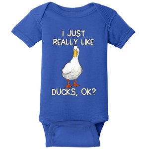 I Just Really Like Ducks Lover Gifts Duck Owner Gift Baby Bodysuit