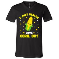 I Just Really Love Corn V-Neck T-Shirt