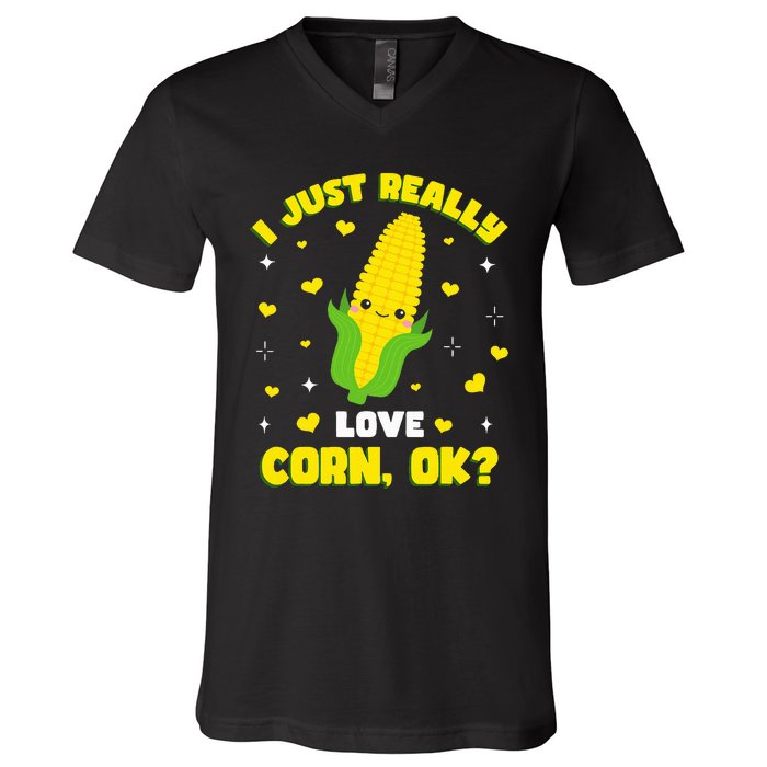 I Just Really Love Corn V-Neck T-Shirt