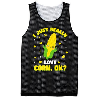 I Just Really Love Corn Mesh Reversible Basketball Jersey Tank