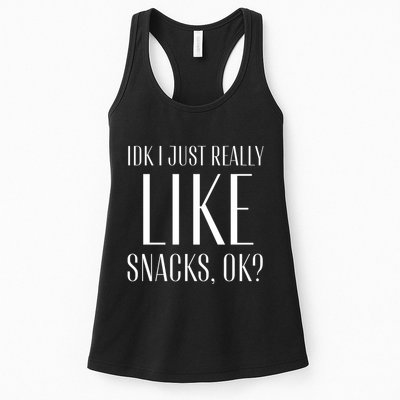 I Just Really Like Snacks Funny Womens Tank Top