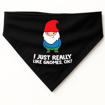 I Just Really Like Gnomes, Ok? Garden Gnome Premium USA-Made Doggie Bandana