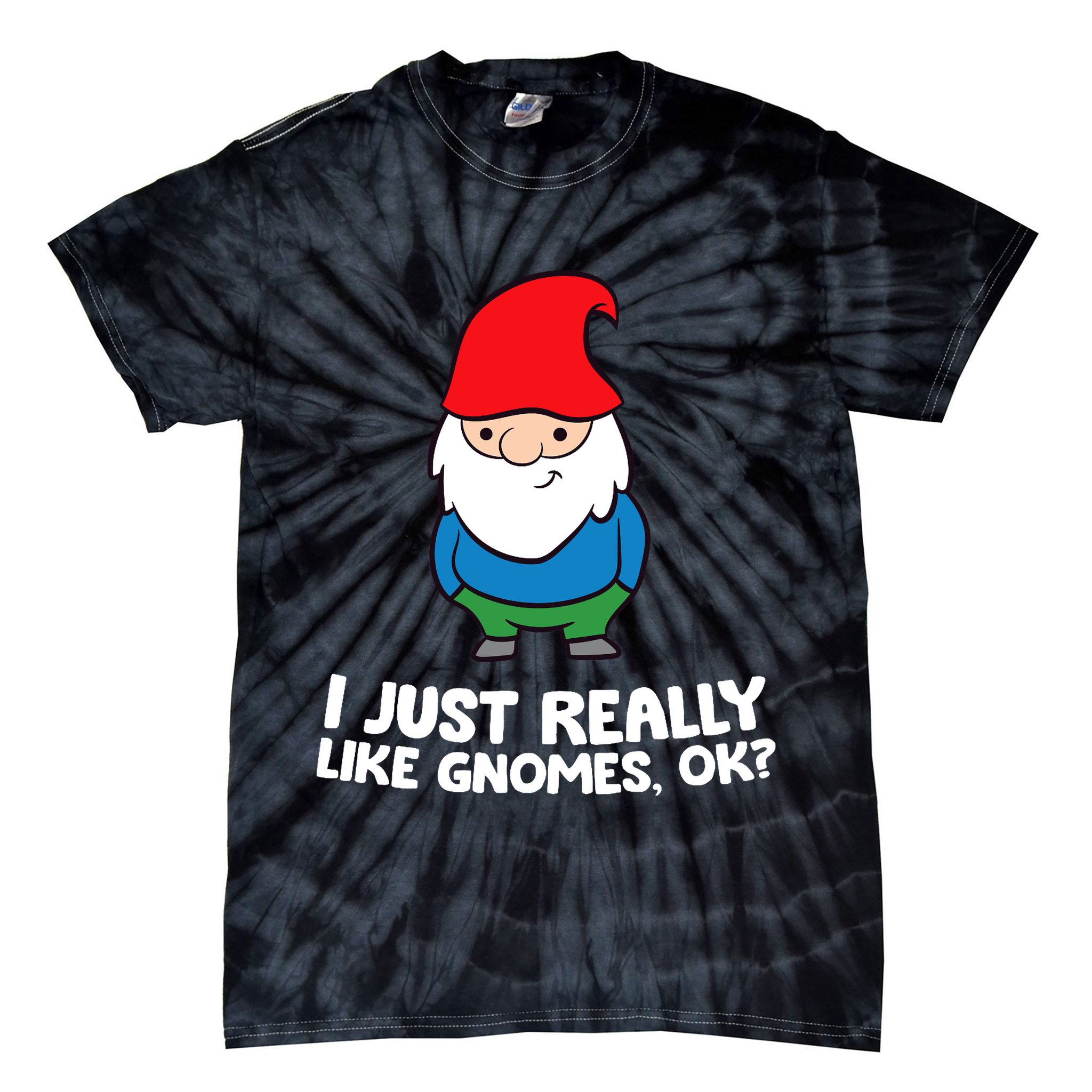 I Just Really Like Gnomes, Ok? Garden Gnome Premium Tie-Dye T-Shirt
