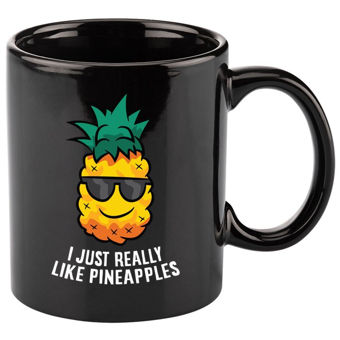 I Just Really Like Pineapples Cute Pineapple Summer Funny Gift 11oz C Handle Ceramic Mug