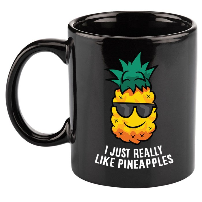 I Just Really Like Pineapples Cute Pineapple Summer Funny Gift 11oz C Handle Ceramic Mug