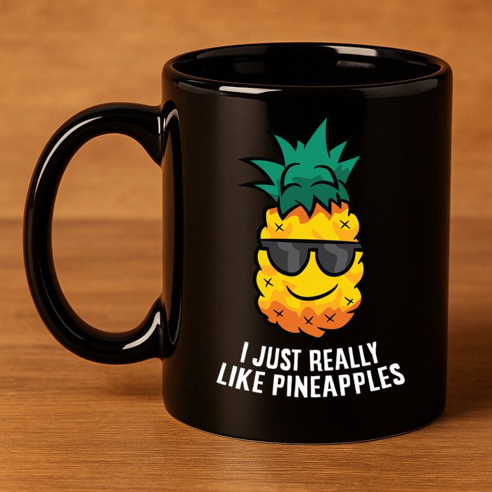 I Just Really Like Pineapples Cute Pineapple Summer Funny Gift 11oz C Handle Ceramic Mug
