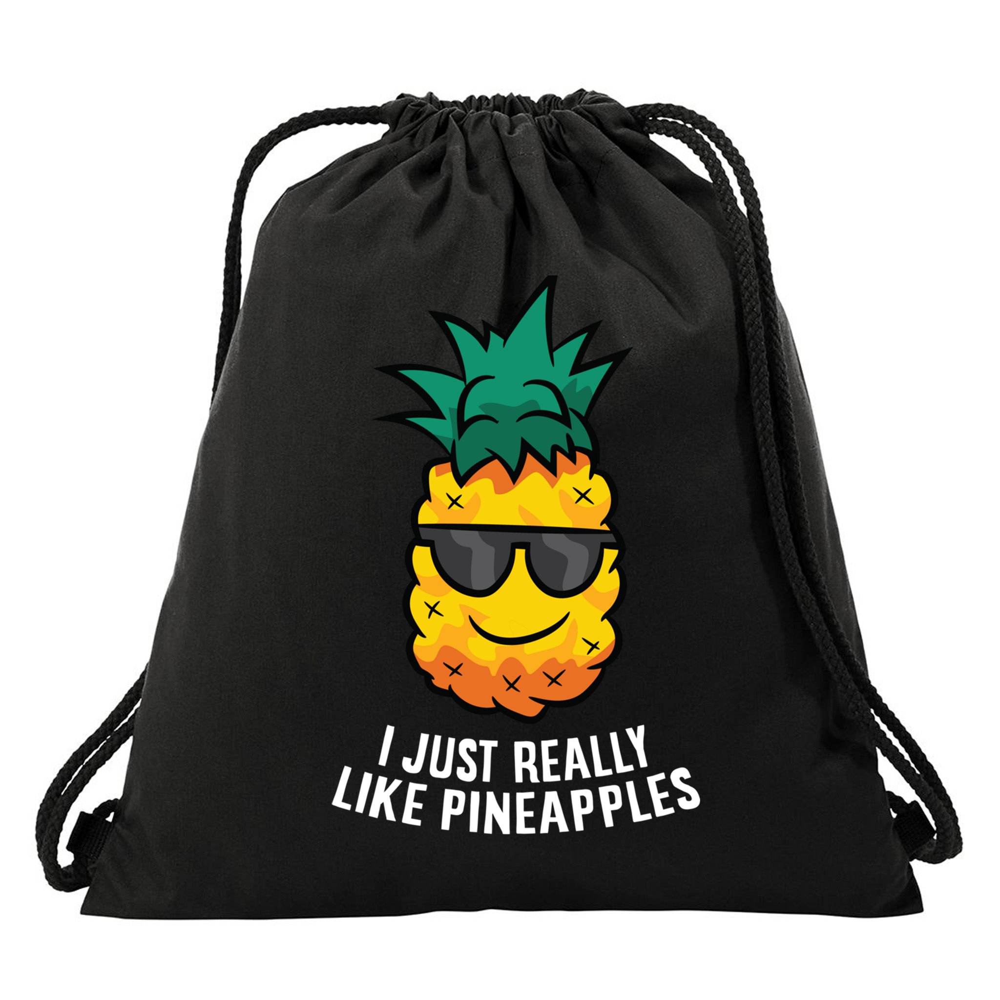 I Just Really Like Pineapples Cute Pineapple Summer Funny Gift Drawstring Bag