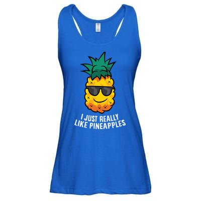 I Just Really Like Pineapples Cute Pineapple Summer Funny Gift Ladies Essential Flowy Tank