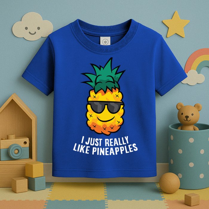 I Just Really Like Pineapples Cute Pineapple Summer Funny Gift Toddler T-Shirt