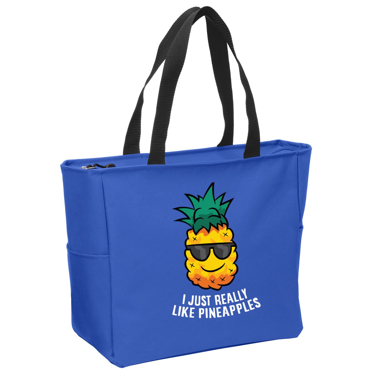 I Just Really Like Pineapples Cute Pineapple Summer Funny Gift Zip Tote Bag