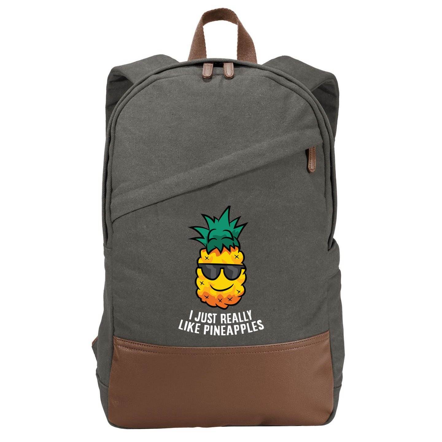 I Just Really Like Pineapples Cute Pineapple Summer Funny Gift Cotton Canvas Backpack