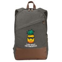 I Just Really Like Pineapples Cute Pineapple Summer Funny Gift Cotton Canvas Backpack