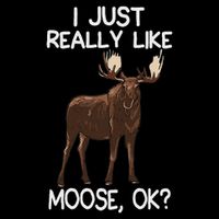 I Just Really Like Moose Funny Moose Lover Quote Full-Length Apron With Pockets