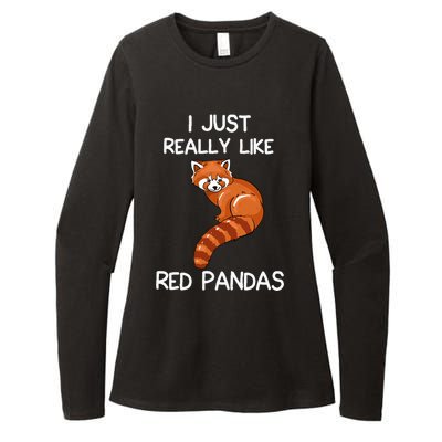 I Just Really Like Red Pandas Red Panda Lover Quote Womens CVC Long Sleeve Shirt