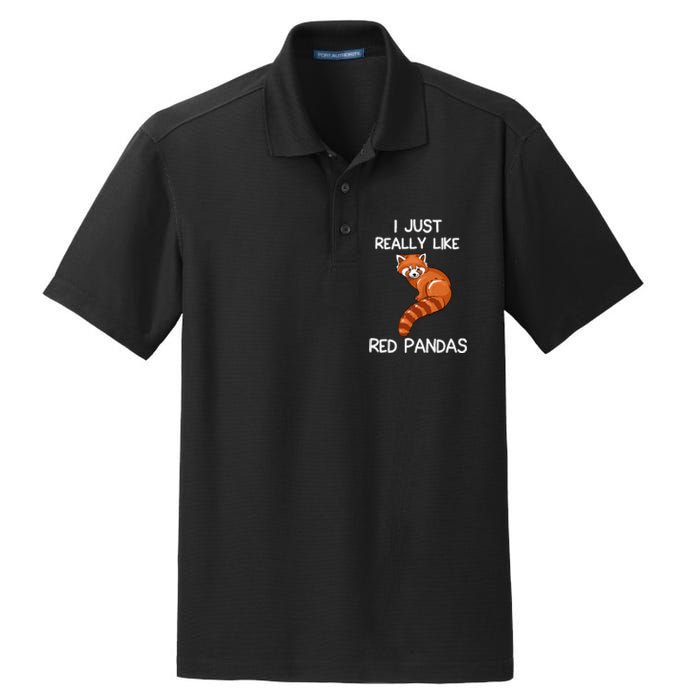 I Just Really Like Red Pandas Red Panda Lover Quote Dry Zone Grid Polo