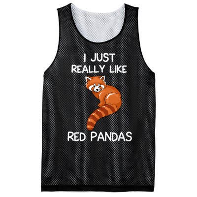 I Just Really Like Red Pandas Red Panda Lover Quote Mesh Reversible Basketball Jersey Tank