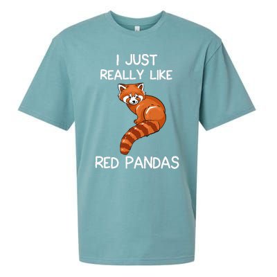 I Just Really Like Red Pandas Red Panda Lover Quote Sueded Cloud Jersey T-Shirt