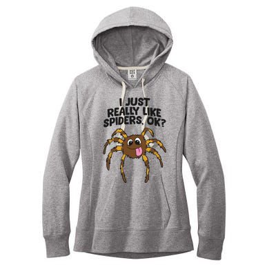 I Just Really Like Spiders Ok Love Spiders Women's Fleece Hoodie