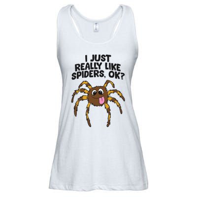 I Just Really Like Spiders Ok Love Spiders Ladies Essential Flowy Tank