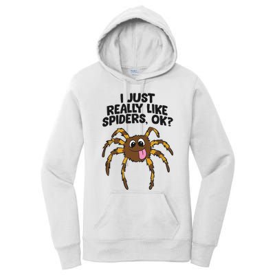 I Just Really Like Spiders Ok Love Spiders Women's Pullover Hoodie