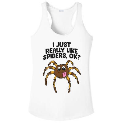 I Just Really Like Spiders Ok Love Spiders Ladies PosiCharge Competitor Racerback Tank