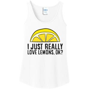 I Just Really Love Lemons Ok Cute Lemon Ladies Essential Tank