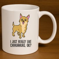 I Just Really Like Chihuahuas Ok? Cute Chihuahua Great Gift 11oz C Handle Ceramic Mug