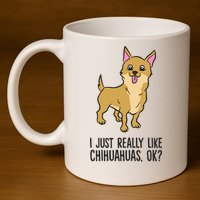 I Just Really Like Chihuahuas Ok? Cute Chihuahua Great Gift 11oz C Handle Ceramic Mug